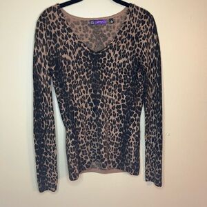 Saks Fifth Cashmere Leopard Sweater Women’s Small